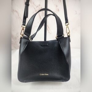 NWOT Calvin Klein Estelle Black Vegan Leather Crossbody Bag